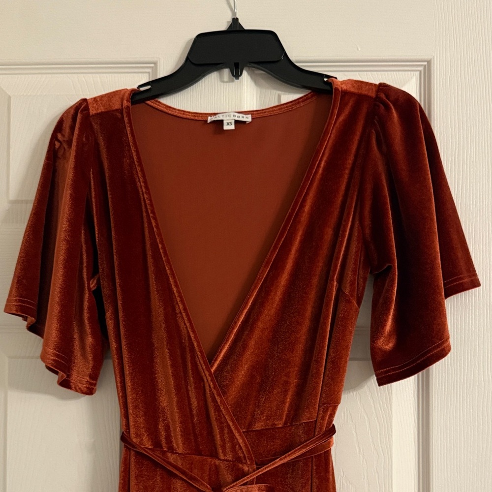 Baltic Born Rust Velvet Maxi Dress - Picture 2 of 7